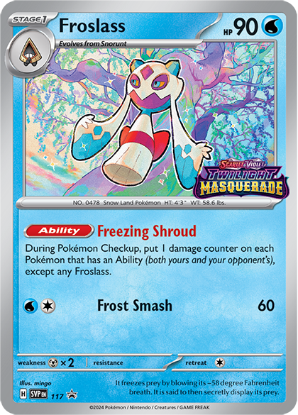 Pokemon Twilight Masquerade carta promo Froslass Mexico Frikis Prietos Ingles