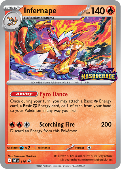 Pokemon Twilight Masquerade carta promo Infernape Ingles Mexico Frikis prietos