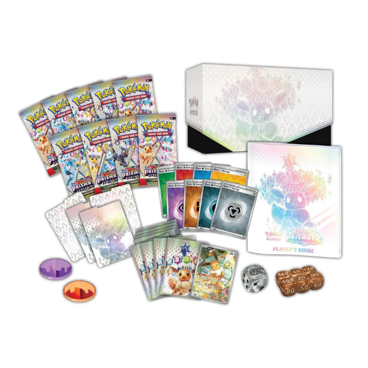 Pokemon prismatic evoluitions elite trainer box contenido de la caja ingles mexico frikis prietos