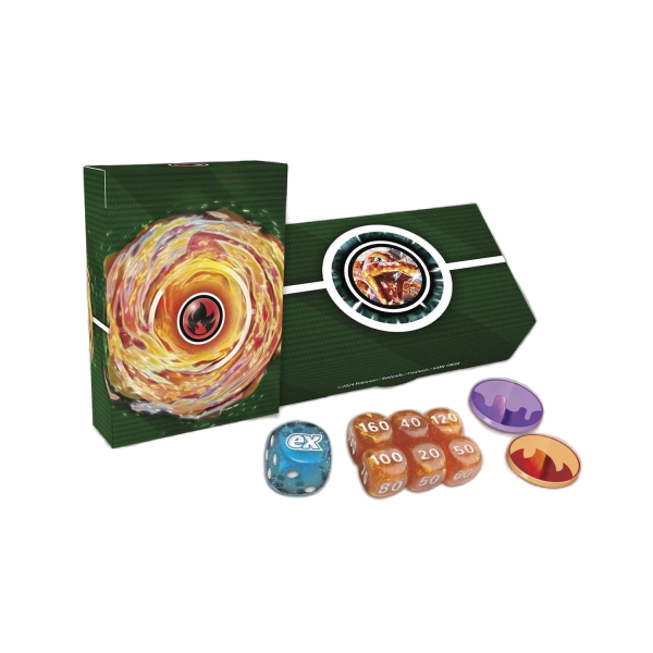Pokemon League battle deck charizard ex accesorios sindicato frikis prietos dados monedas energias