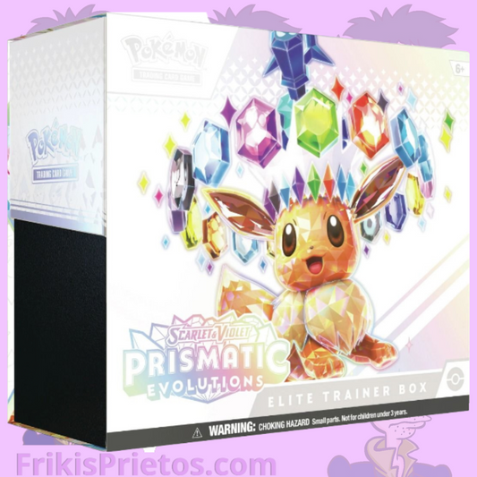 Pokemon Pristmatic Evolutions Elite trainer box ingles Mexico Frikis prietos